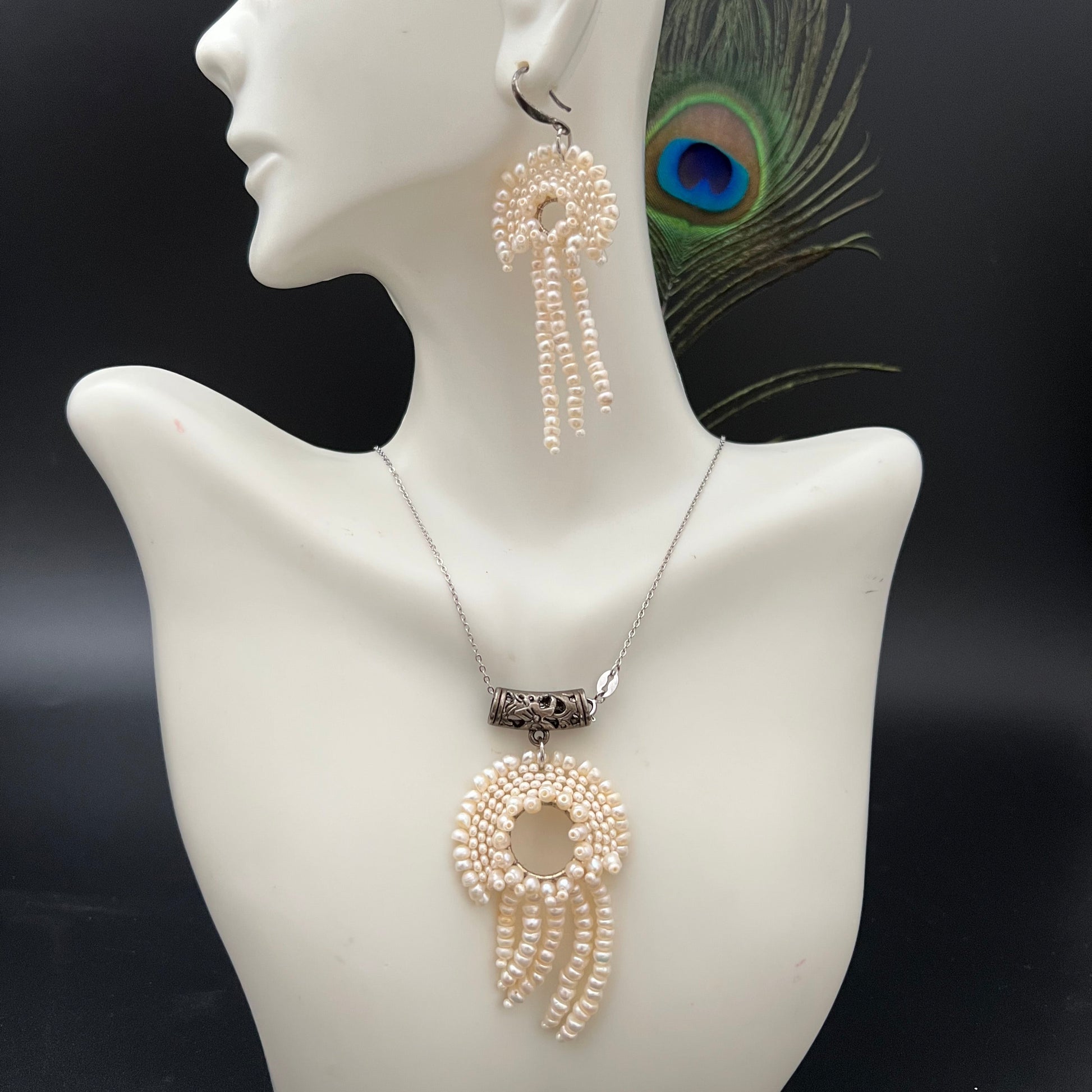 Seed Pearl Jelly Fish Jewelry Set