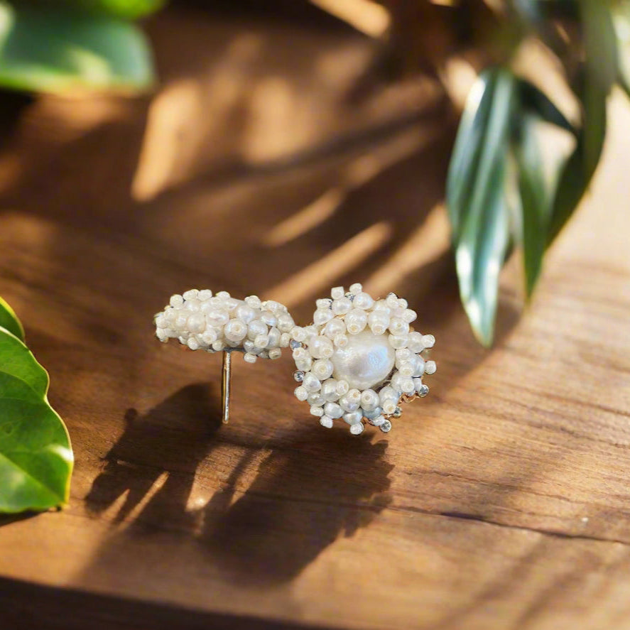 Beaded Seed Pearl Post earring