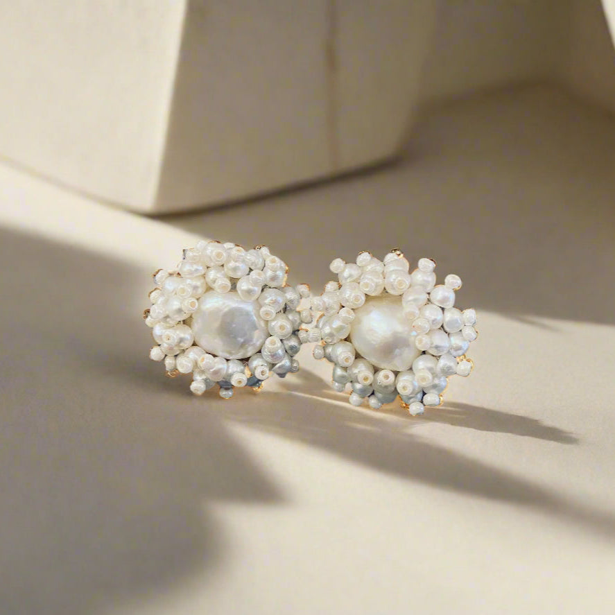Beaded Seed Pearl Post earring