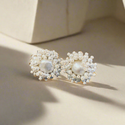 Beaded Seed Pearl Post earring