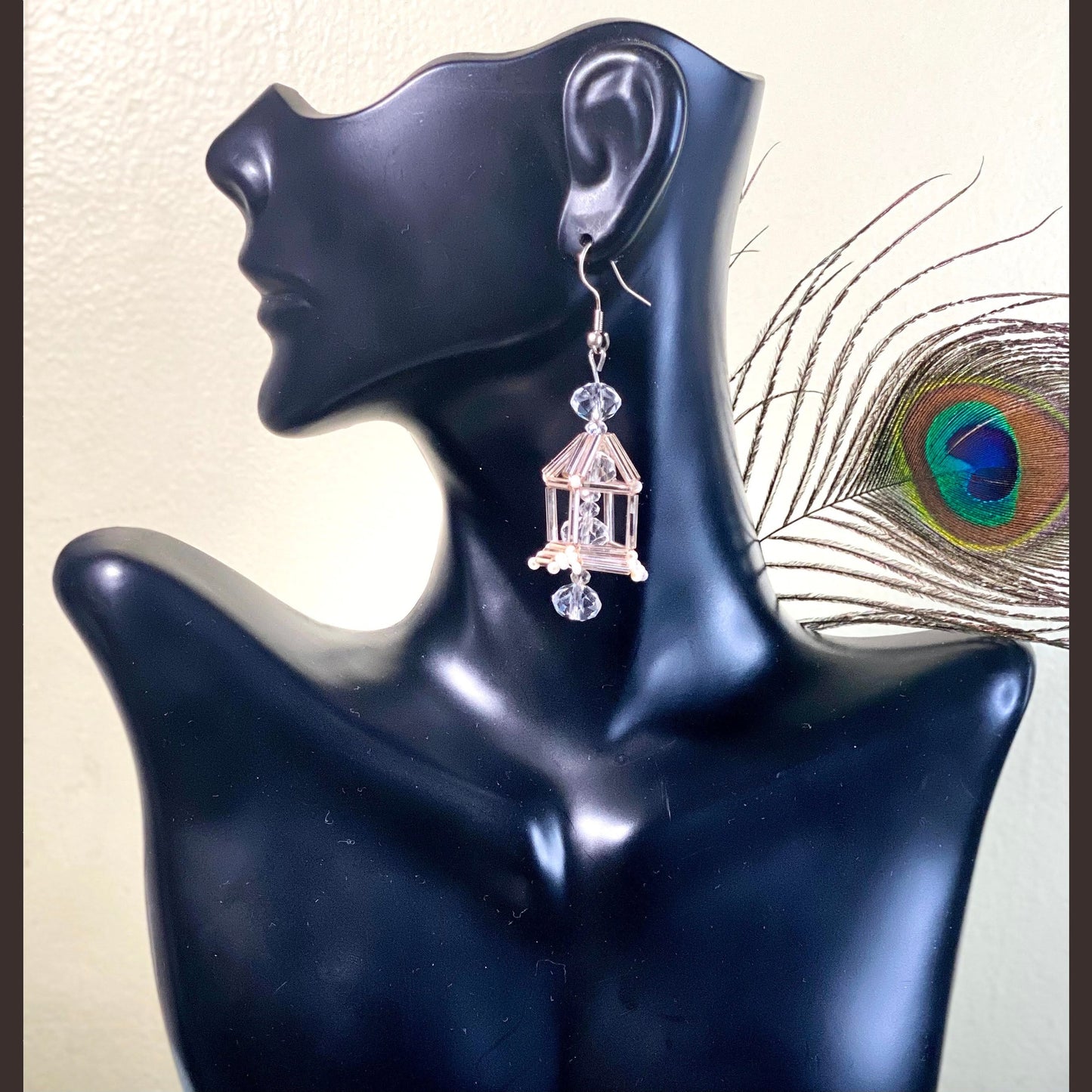 Hand-Beaded Himmeli earrings | 3D Cage- QuiseJewels