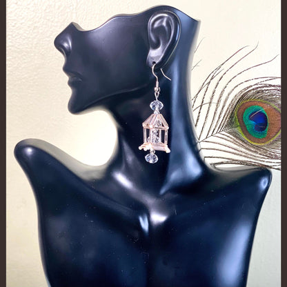 Hand-Beaded Himmeli earrings | 3D Cage- QuiseJewels