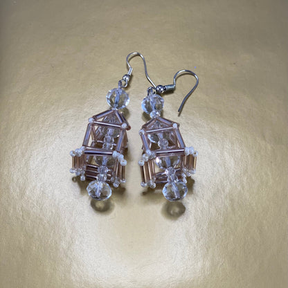 Hand-Beaded Himmeli earrings | 3D Cage- QuiseJewels