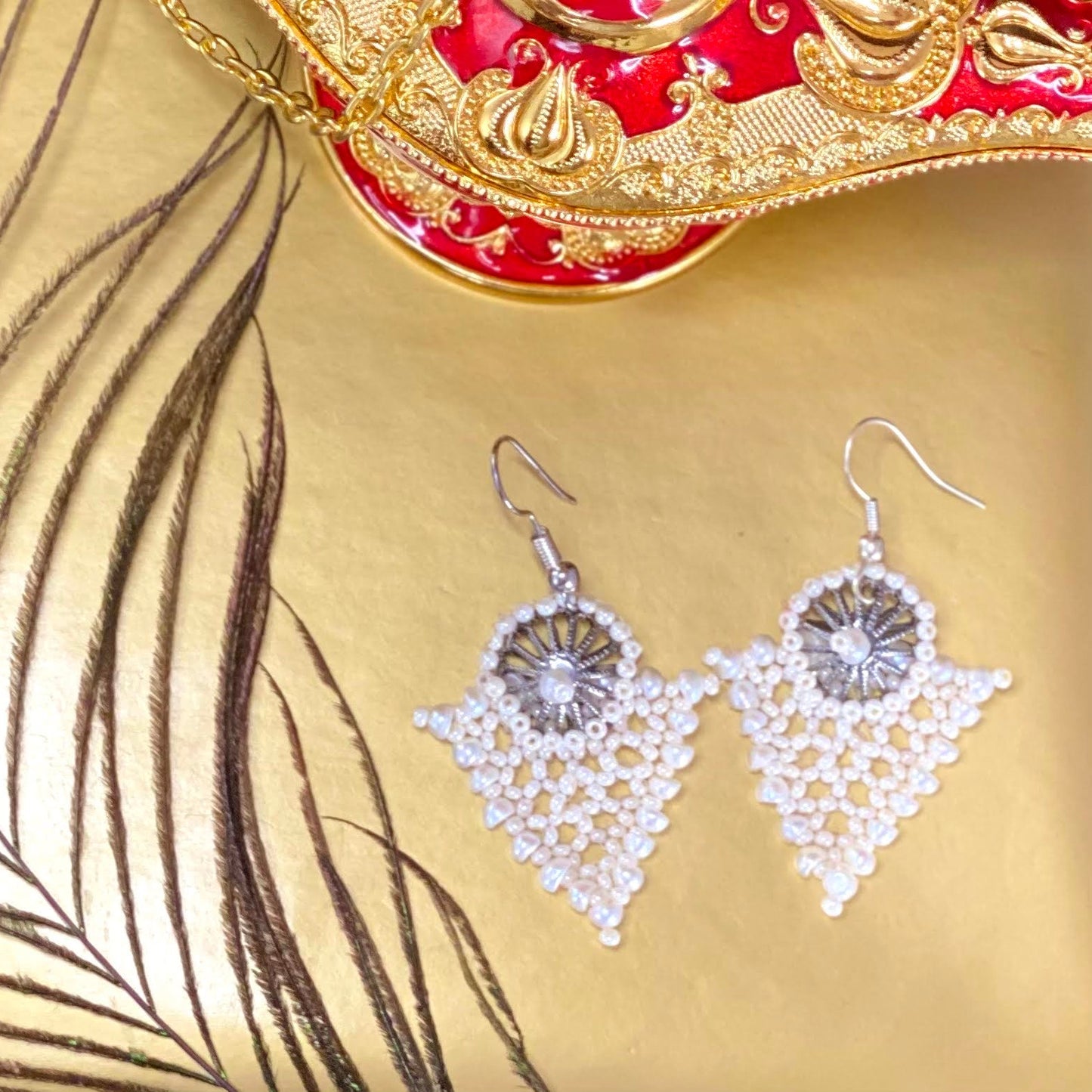 Triangle Net Earrings