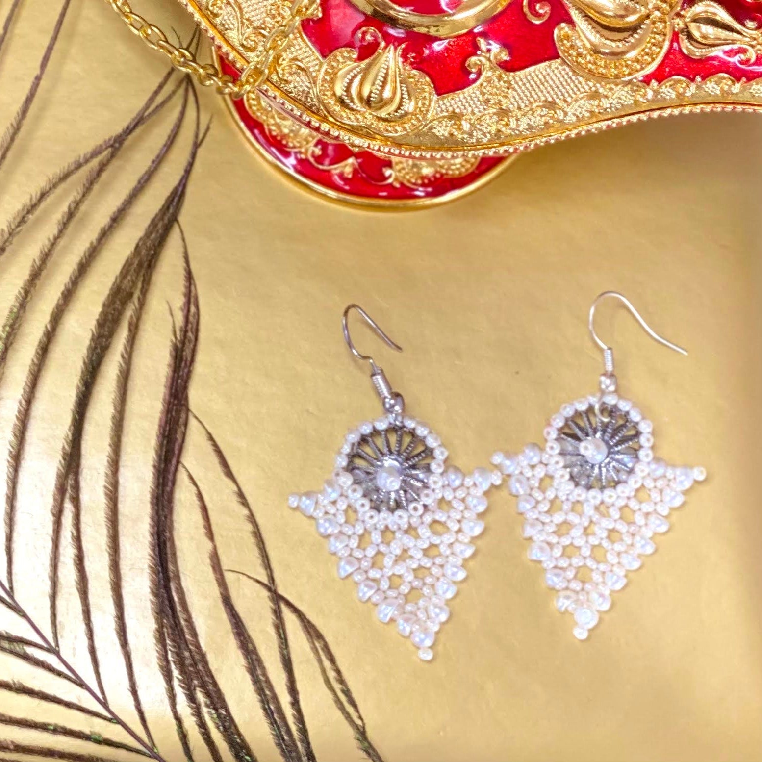 Triangle Net Earrings