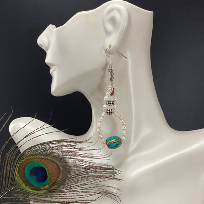 Seed Pearl Tibetan Earrings