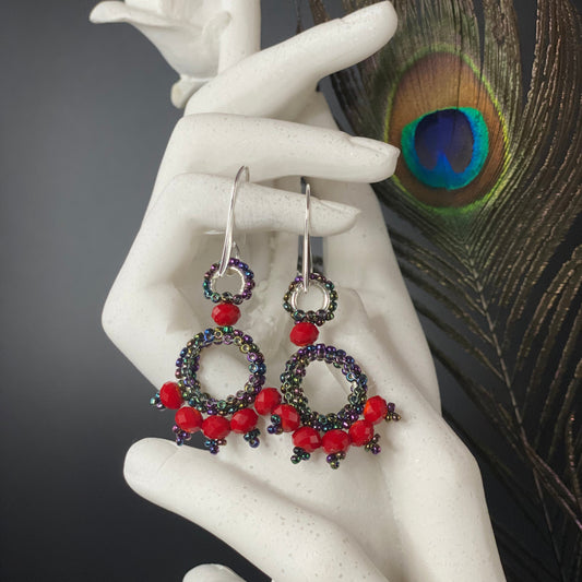 Seed bead & Celestial Crystal Earrings
