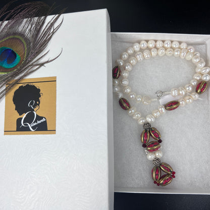Tibetan and Pearl Necklace