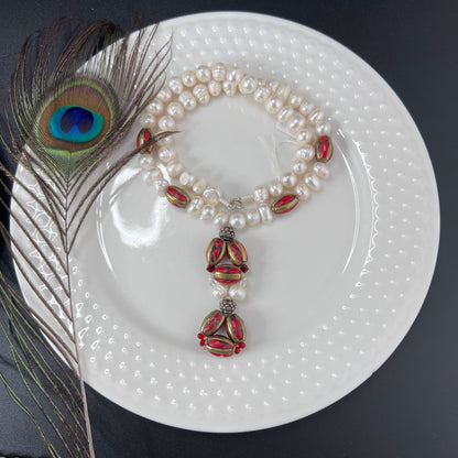Tibetan and Pearl Necklace