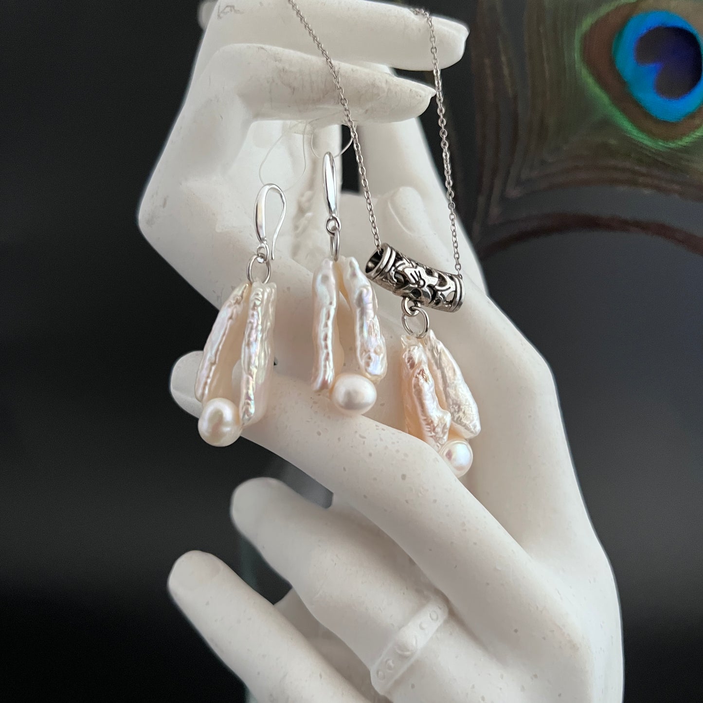 Duo Keshi Pearl Set
