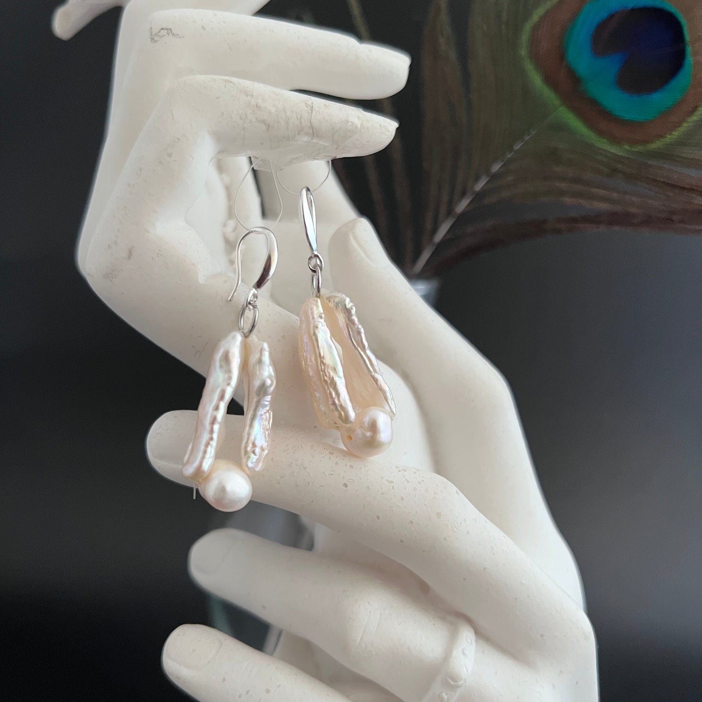 Duo Keshi Pearl Earrings