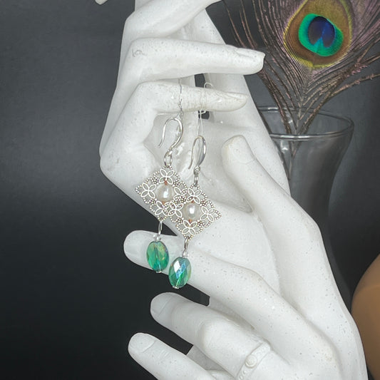 Diamond Drop Component Earrings