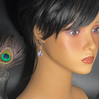 Colorful Pewter Tear Drop earrings