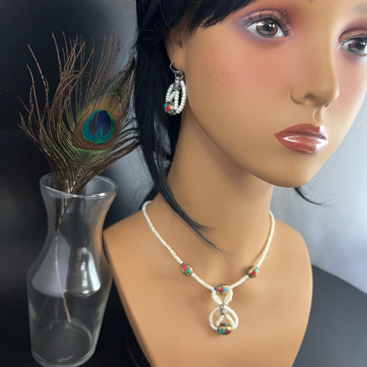 Seed Pearl and Tibetan Jewelry Set