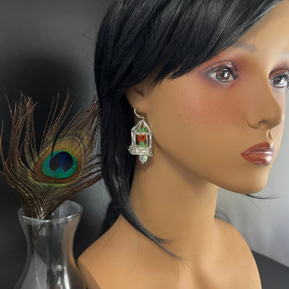 Hand-Beaded Himmeli earrings | 3D Cage- QuiseJewels