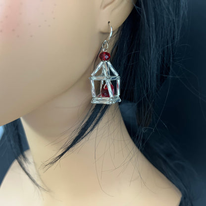 Hand-Beaded Himmeli earrings | 3D Cage- QuiseJewels