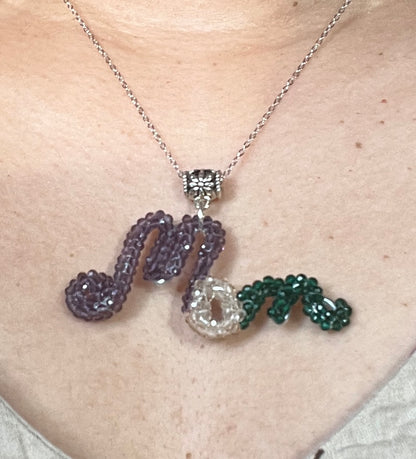 Elegant "Mom" Beaded Pendant