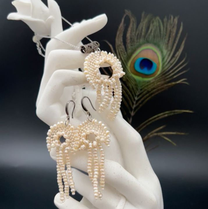 Seed Pearl Jelly Fish Jewelry Set