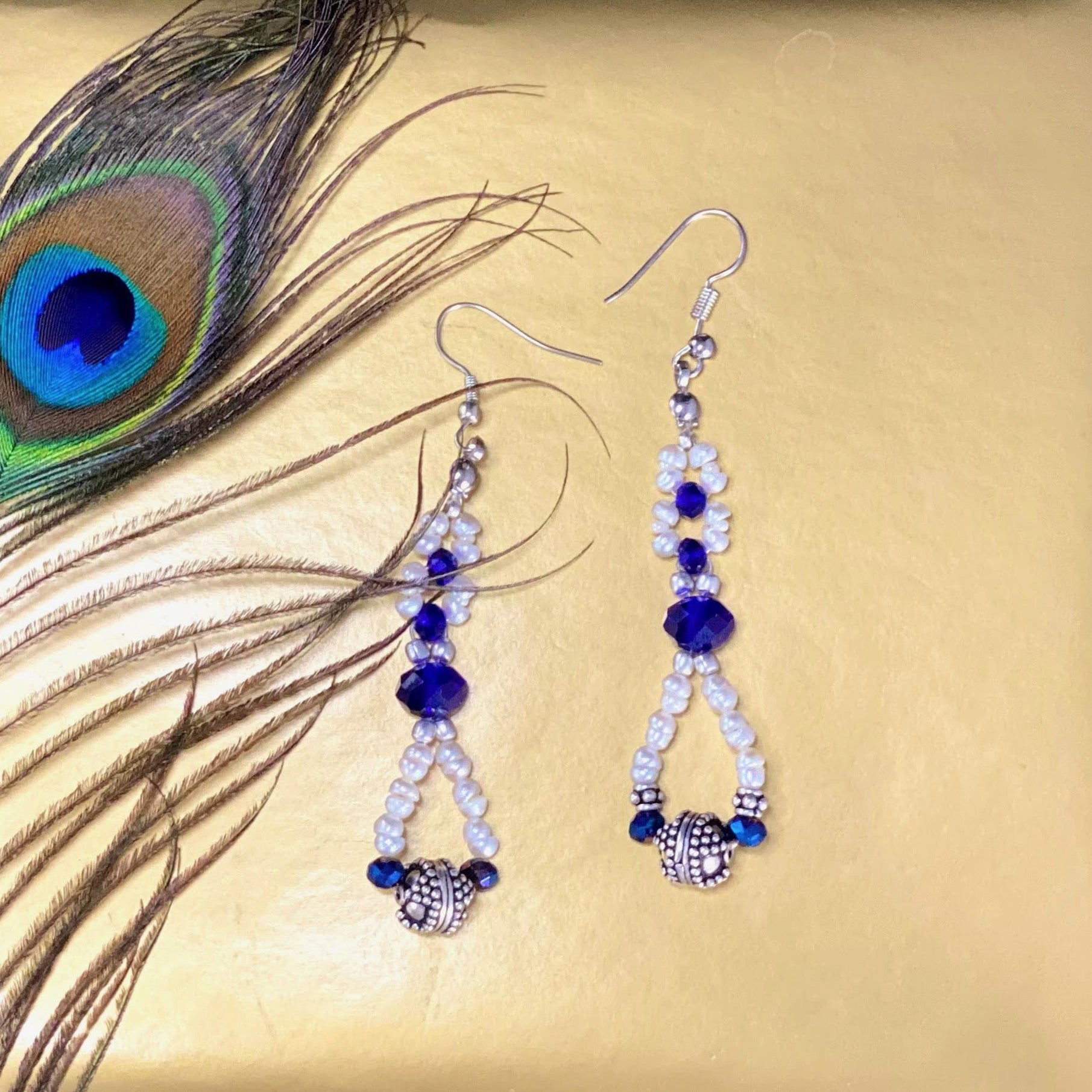 Seed Pearl Tibetan Earrings