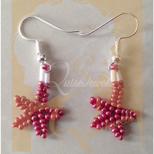 Beaded Starfish Earrings-QuiseJewels