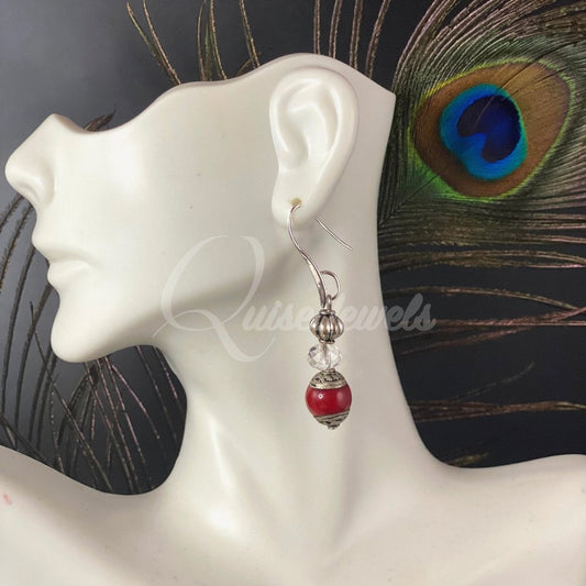 Chimes of Love with Red Jasper Resin Earrings-QuiseJewels