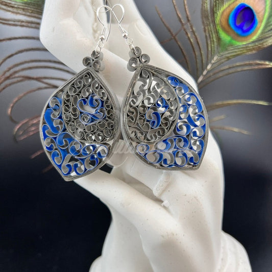 Designer Large Marquee Quilling Earrings-QuiseJewels