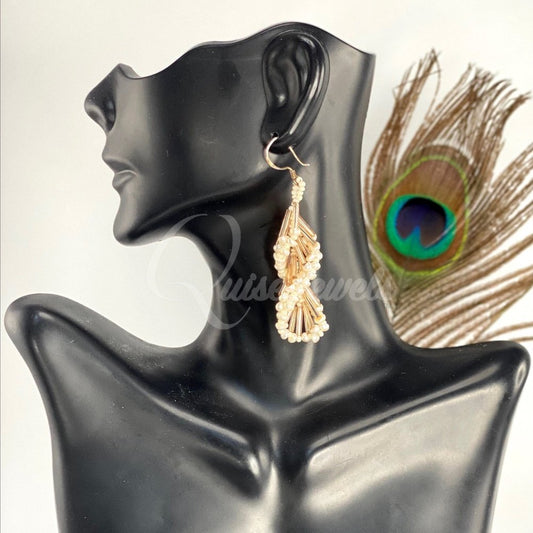 Pearly Swirl Earrings-QuiseJewels